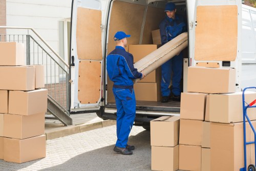 Efficient removal team handling furniture