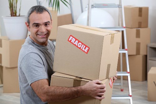Team of removal experts at work