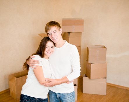 Team of movers loading a truck